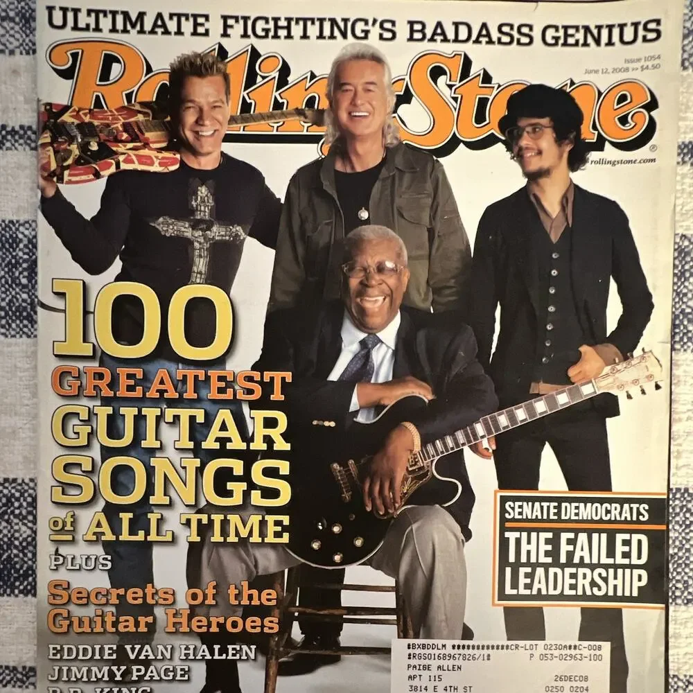 Rolling Stone Magazine June 2008 Issue 1054 RS1054 100 Greatest Guitar Songs